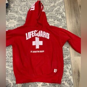 lifeguard red sweater